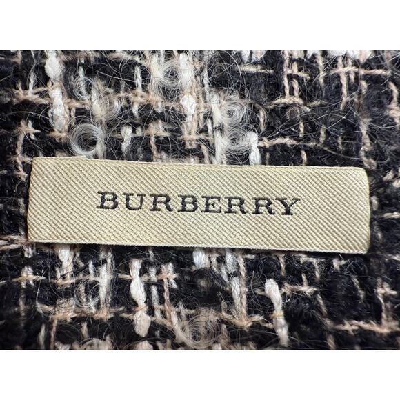 RARE Authentic Y2K Burberry Wool Mohair Boucle Check Scarf Made in France - Picture 8 of 9